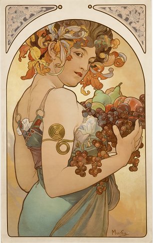 Alfons Mucha Fruit  Wandbild